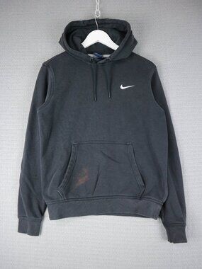 Nike Vintage Faded Cotton Black Pullover Hoodie Mens Medium